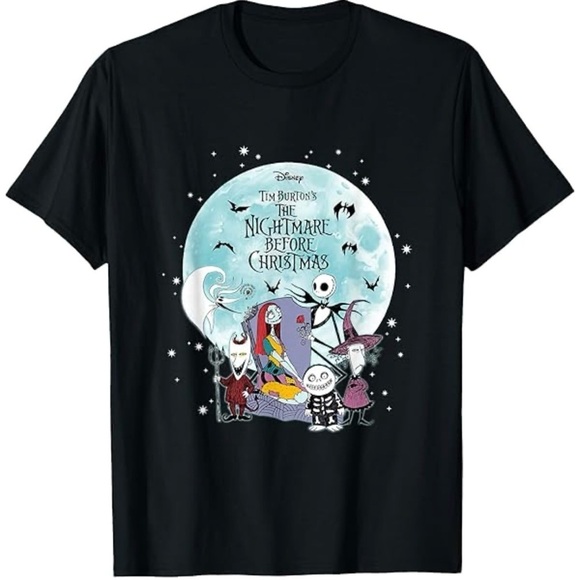 Disney Tops - Disney Black T-Shirt with Nightmare Before Christmas Design